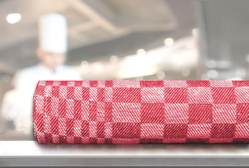 Castejo 8er Pack Grubentücher, Geschirrtücher, Trockentücher, 50 x 100 cm Halbleinen 55% Leinen 45% Baumwolle CA054 (rot)