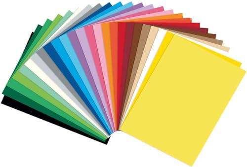 folia 615/50 99 - Fotokarton Mix, DIN A5, 300 g/m², 50 Blatt, sortiert in 25 Farben, zum Basteln und kreativen Gestalten von Karten, Fensterbildern und für Scrapbooking, Bunt