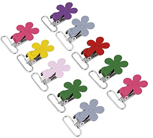 Biitfuu 10 unids/set clips de suspensión para chupete, soporte de clip para chupete con forma de mini ciruela de 25mm