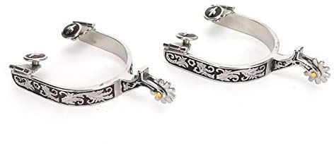 Cikonielf Pferdesporen Edelstahl Sporen Reitsporen rostfrei Pferdesporen Pferde Boot Spurs West Cowboy Pferdesporen zum Reiten