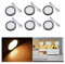 Midore LED Schrankbeleuchtung Unterbauleuchte 6er Set 15W Vitrinenbeleuchtung Rund Kabinett Beleuchtung mit Stecker und 3M Kleber für Kleiderschrank, Weinschrank, Küche