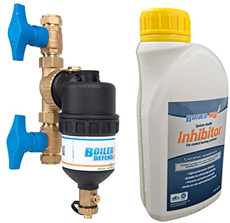 Boiler-m8 Central Heating Magnetic Boiler Filter and 22 mm Valve for Sludge Removal with Concentrate Inhibitor Fluid Prevents Corrosion Limescale