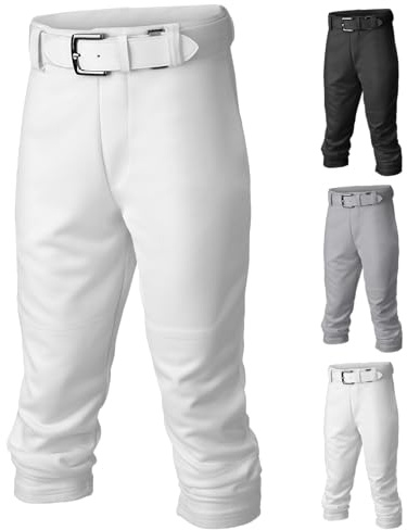 Easton Jungen Baseball Youth Sizes | Full Length | Elastic Bottom | Multiple Colors Pro + Pull Up Pants YTH WH Y S, Weiß, Small