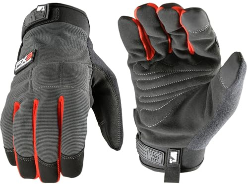 Wells Lamont FX3 Water-Resistant Synthetic Leather Palm Winter Gloves, Large (7878L)