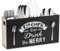 JAZUIHA Besteckkorb Tisch, 4 Fächer Besteckhalter aus Holz, Besteck Organizer Besteckbox Besteckkasten Utensilienhalter, Besteckständer für Arbeitsplatte Küchentisch Schrank Küche Party, Schwarz