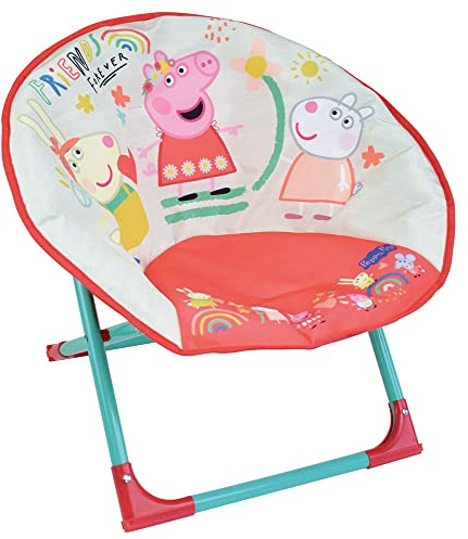 FUN HOUSE | Siège Lune Pliable pour Enfant Peppa Pig | H47 x L54 x P45 cm | Licence Officielle | Chaise Pliante Intérieur Extérieur | Idée Cadeau Été Jardin | 713474