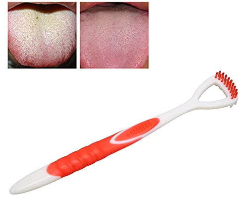 Raschietto Per La Lingua Spazzola Per La Lingua, Raschietto Per La Lingua Rimozione Dell'Alitosi Spazzola Per La Lingua Strumento Per La Pulizia Dell'Igiene Orale Per L'Igiene Orale, Pulisci(Rosso)