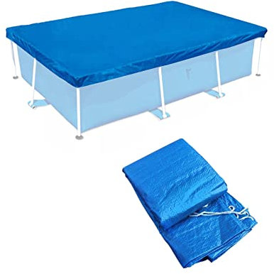 Copertura rettangolare per piscina, 450 x 220 cm, design pieghevole con coulisse, copertura solare per isolamento termico, telaio per piscina