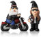 Chunful 2 gnomi motociclisti, caffè, moto, gnomi svedesi in resina, vassoio a più livelli, da collezione, decorazione da tavolo per casa, fattoria, ufficio (gnomo motociclista)