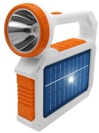 Maka Torcia Led Potente Professionale, Solare ricaricabile Pannello Solare luce d'emergenza 7200 mAh Strobo Faro da Campeggio USB Powerbank Luce Sicurezza IP65 8 Ore