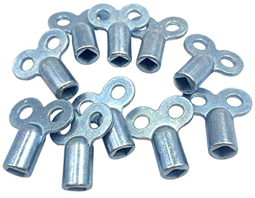 10Pcs Metal Radiator Valve Keys, Triangle Socket Bleed Hole Key Water Tap Switch Bleed Key, Plumbing Valve Key for Radiators and Faucet