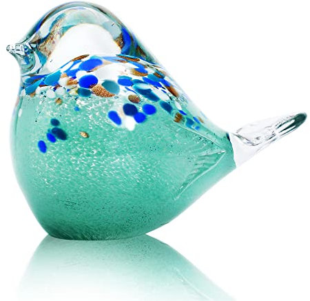 HDCRYSTALGIFTS Figura de pájaro de cristal hecha a mano, estatua de vidrio soplado, peso de papel, coleccionables, escultura de animales, decoración de mesa para el hogar