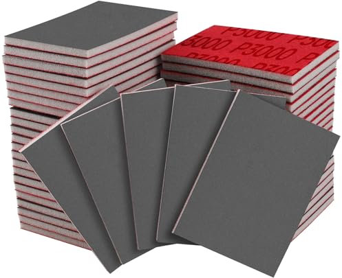 Shineboc éponges Abrasive,20 Pièces Grain 3000 Papier abrasif utilisable à Sec et à l'eau Adapté Au Bois, à L'Artisanat, Aux Cloisons SèChes, Au MéTal, à La RéParation De Carrosserie