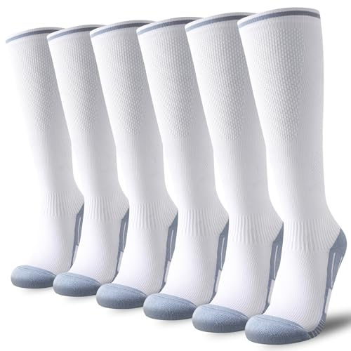 Niorasen Compression Socks for Women Men (20-30mmHg), 3 Pairs Flight Socks Unisex, Travel Sock Compression Stockings Fit Running, Football, Flying, Medical, Prevent Varicose Veins, Promote Circulation