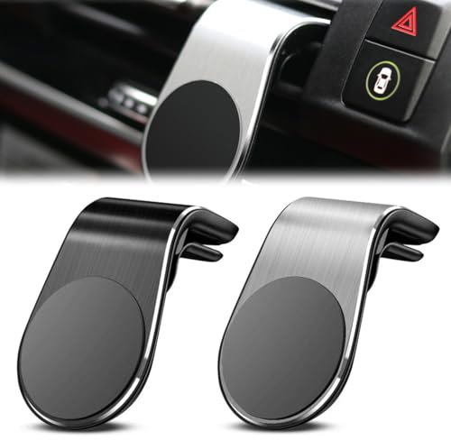 2 Piezas Soporte Móvil Coche, Súper Magnético para Rejilla del Aire, Universal Soporte Móvil Coche,Gancho Metálico, Soporte Magnetico Móvil,soporte movil coche iman
