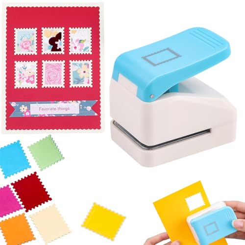 Perforatore per timbri, a forma di timbro, 2,8 x 2,3 cm, rettangolare, francobolli artigianali, punzonatrici per punzonatura, punzonatrici per diari, punzonatrici per carta per fai da te, scrapbooking