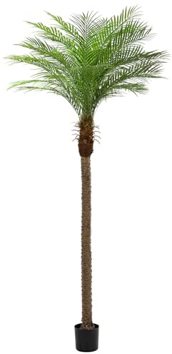 ZEEOZE 270cm Artificial Phoenix Palm Tree Palme Artificiali Alte con 21 Foglie Regolabili Piante Artificiali Phoenix Palm Per Esterni Patio Piscina Ufficio Domestico Soggiorno Giardino (1 Pz, 270cm)