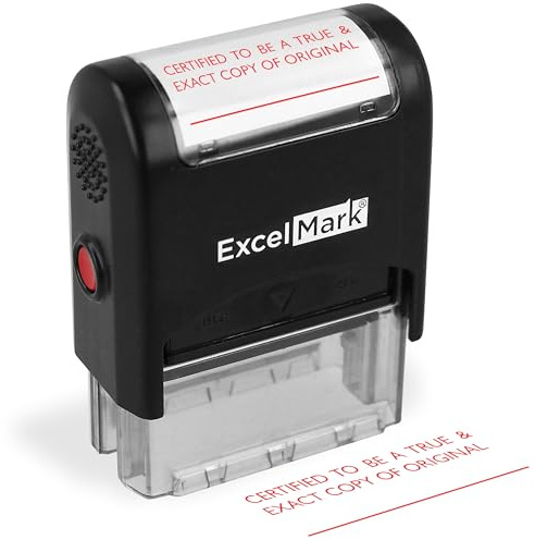 ExcelMark Self-Inking Rubber Stamp Certifed to be True & Exact Copy of Original
