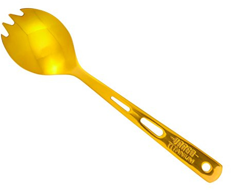 Vargo Titanium Spork - Lightweight and Durable Camping and Backpacking Utensil (Yellow)