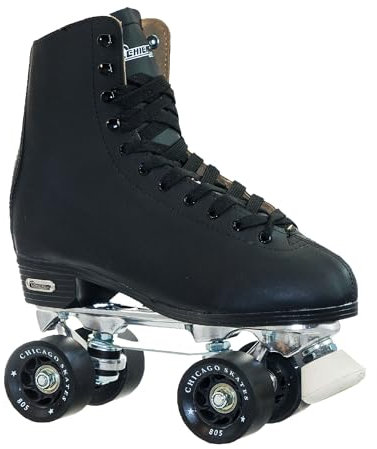 CHICAGO Herren Leder Gefüttert Rink 11 Skates Deluxe Schlittschuh mit Lederfutter, Größe 45, Schwarz
