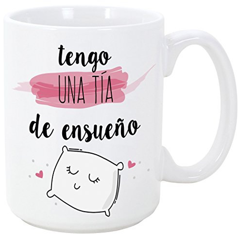 MUGFFINS Tazas Desayuno Originales para Regalar a tías - Tengo una tía de ensueño Tazas con Frases y Mensajes alegres y Divertidos