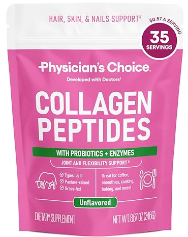 Physician's CHOICE Collagen Peptides Protein Powder, Grass Fed, 35 Servings