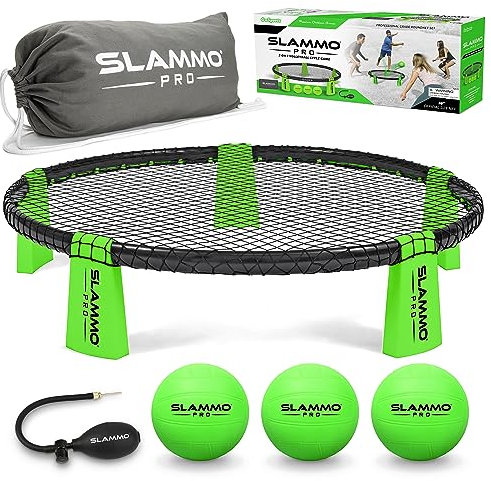 GoSports Slammo Pro Spielset – Verbessertes Profi-Set mit 3 Pro Bällen, Pumpe und Tragetasche