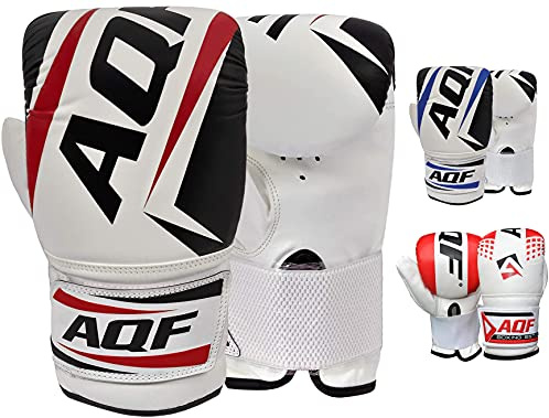 AQF Guanti da boxe per sacco da boxe con guanti da boxe pesanti, per MMA, kickboxing, sparring per arti marziali Muay Thai, colore nero