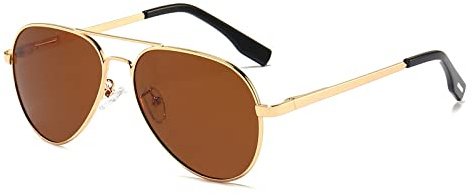 YAMEIZE Polarisé Trendy Toddler Oval Lunettes de Soleil - à Monture en Métal pour Garçons Filles Teens Protection UV400 Mode Unisexe Sans Monture en Métal Lunettes pour Enfants Mignonnes