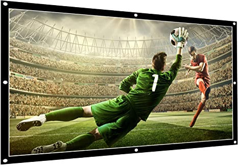 Leinwand, 80-Zoll Projektionsleinwand, tragbare Beamer leinwand mit 16:9 HD 4K Bildschirm für Heimkino, Faltbare Projektorleinwand, 181 cm (B) x 111 cm (H) mattweißer Breitbild.