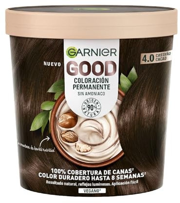 Tinte Permanente Garnier Good Cocoa Castaño Nº 4.0 (1 unidad)