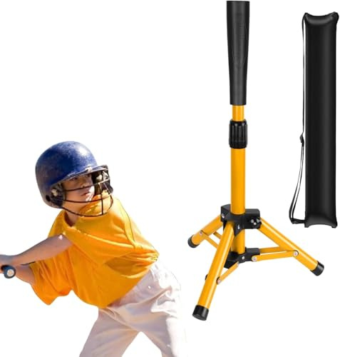 BOOSTEADY Baseball Batting Tee Portable pour Enfant, Hauteur Réglable Trépied de Softball et de Baseball, Tee de Frappe de Baseball, Tees d'Entraînement de Baseball avec Sac de Transport