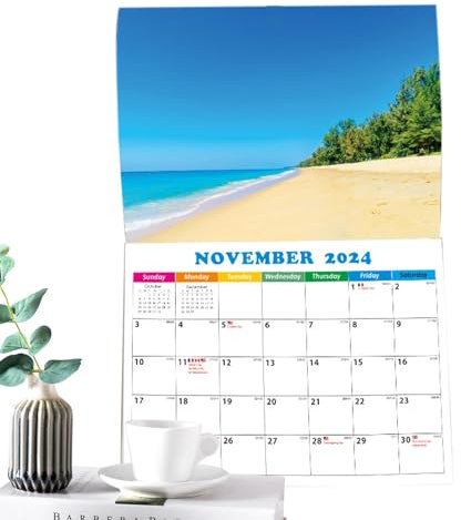 Seascape Monthly Planner, Scenic Imagery Wall Calendar, Vacation and Beach Calendar, July 2024 to June 2025, Seascape Calendar Monthly Scenic Wall Planner from July 2024 to June 2025