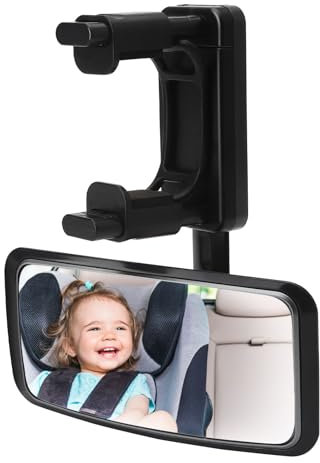 Rücksitzspiegel für Babys, 360° Drehbar Auto Spiegel für Baby, Spiegel Auto Baby Rückbank mit Haken Clip, Rückspiegel für Kindersitz und Babyschale für allerlei Kopfstützen