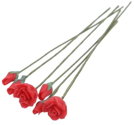 EPIGEIST 6pcs Miniature Flower Arrangement Models Decorative Roses for Doll House Modeling for Home Decor and