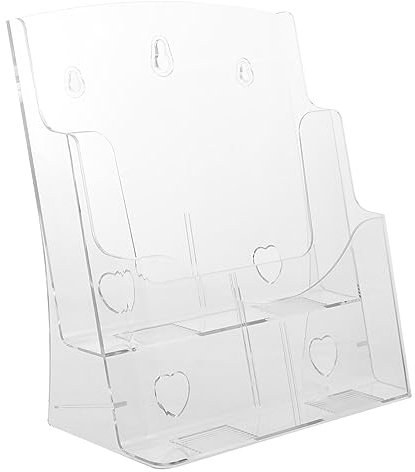 STOBOK Hängender Organizer Aus Acryl Flyerhalter Und Postkartenständer Für Schreibtisch Transparenter Kartenhalter Mit Stabilen Standfuß Broschürenhalter Und Menüaufbewahrungsständer