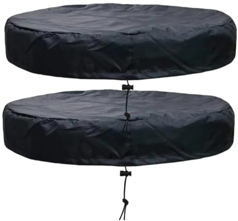 HLIWS 2 Pièces Filet pour Citerne de Pluie, Filet de Protection Réglable, Housse pour Tonneau De Pluie, avec Cordon De Serrage, Protection Contre Les Moustiques Et Les Feuilles (65 *10 cm, 55 gallons)