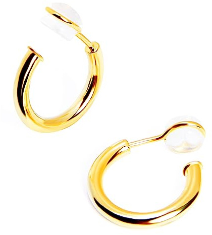 Ohrringes Clip Gold, Kleine Goldene Ohrringe Creolen, Clip Ohrringe Frauen, Ohrklemme Gold Frauen, Ear Cuff Damen, Kleine Creolen Damen, Earrings Schmuck Geschenke