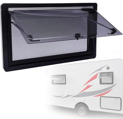 NIUSABOU RV öffnet das Fenster, RV Acryl Slide Out Fenster Markise Bildschirm und Jalousie Mehrere Größen 70 Grad Montage Kit(1000mm*600mm)