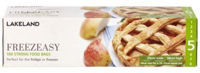 100 Lakeland Flat Freezeasy Food Freezer Bags 25cm x 38cm – Hold Approx. 1.5kg Fruit & Veg