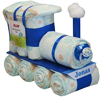 Windeltorte | Windellokomotive Windellok blau | Windelzug | Windelgeschenk Junge