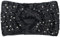 styleBREAKER Damen Strick Stirnband mit Perlen, Metallic Garn und Twist Knoten, warmes Winter Haarband, Headband 04026029, Farbe:Schwarz