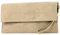 modamoda de T151 Damen Wildleder Rauleder Clutch Umhängetasche Abendtasche handmade in Italy, Farbe:Sandfarben