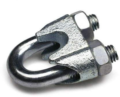 Constrabo 2 Abrazaderas de Cable de Acero Galvanizado Din 741 - Tamaño 13 mm para Cuerda y Alambre