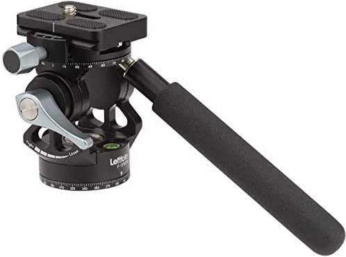 LEFTFOTO Doppeltes Panorama-Stativ, Flüssigkeitskopf, Mini-Schwenkkopf, Stativ, Flüssigkeit, Drag Pan Kopf mit Arca Swiss Schnellwechselplatte und Griff für kompakte Videokameras und DSLR-Kameras