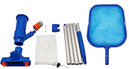 Kescher 30 cm lang - Teichkescher mit Teleskopstange - Feinmaschig - Für Teich, Algen & Swimming-Pool - Algenkescher Nylon-Netz