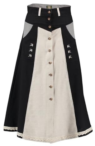 OS Trachten Trachtenrock mit 2 Seitentaschen Vitis, Größe:40, Farbe:Natur