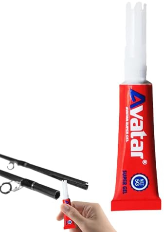 Qiwieod Colle de Réparation de Pointes de Canne à Pêche | Colle Forte de 0,1 Once pour Pièces de Rechange - Renforcement de Corde