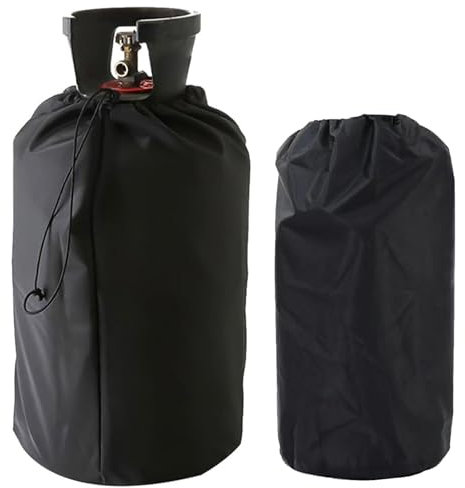 Abdeckhaube für Gasflasche,Gasflaschen Schutzhülle,Schwarz Gasflaschen Hülle,Gasflaschenhülle,Propan Tank Abdeckung,Wasserbeständig Gasflasche Grill Abdeckhaube Schutzhaube für Grillen Camping
