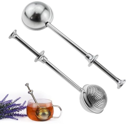 2 Pack Tea Strainer for Loose Tea, Extendable Tea Strainer, Half-Hole Tea, Stainless Steel Tea Strainers, Teaballs, Multifunctional Tea Maker, Tea Filter for Loose Tea, Tea Accessories
